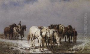 Le Retour Des Chevaux De Labour by Jules De Praetere