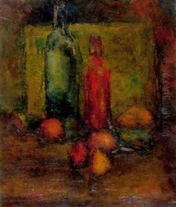 Stilleben Mit Flaschen by Jules De Praetere