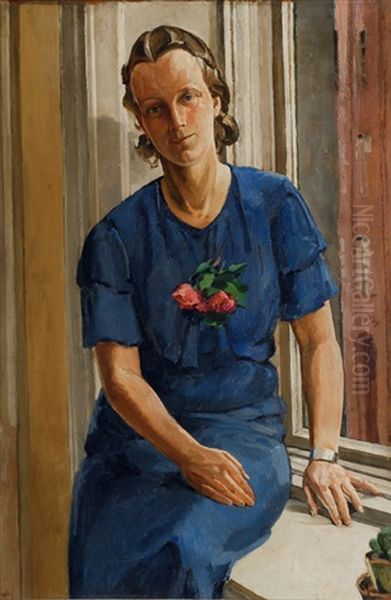 Woman In A Blue Dress - view 1