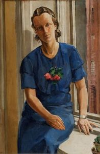 Woman In A Blue Dress by Karl Prahl