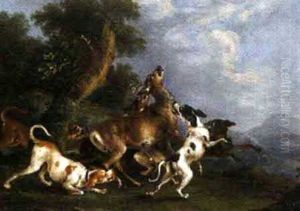 Hunde Jagen Einen Hirsch Hunde Jagen Einen Hirsch