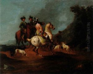Vorneheme Reitergesellschaft Auf Der Heimkehr Von Der Jagd by Wenzel Ignaz Prasch