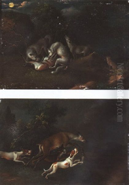 Wolfe Mit Erlegtem Wild - view 1