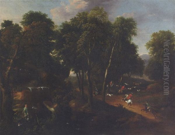 Hirschjagd In Waldlandschaft - view 1