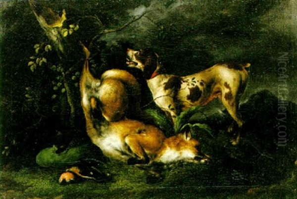 Hund Med Jaktbyte I Landskap - view 1