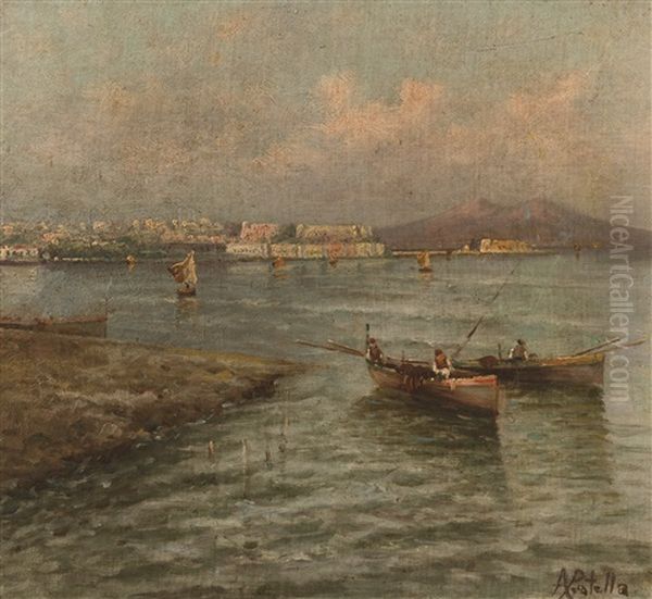 Escena De Costa Con Pescadores - view 1