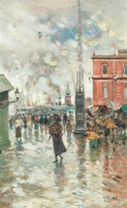 A Bustling Port Scene by Attilio Pratella