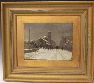Winter Scene by Attilio Pratella