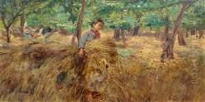 Girl In Forest by Attilio Pratella