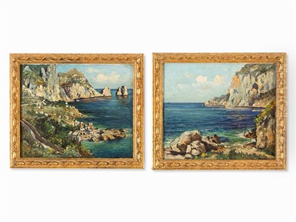 Pair Of Coastal Views Of Capri - view 1