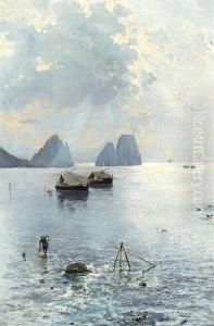Fishermen Off Capri by Attilio Pratella