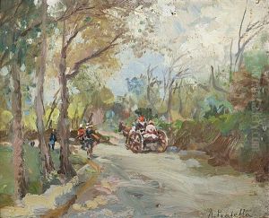 Viale Con Carrozzella E Viandanti