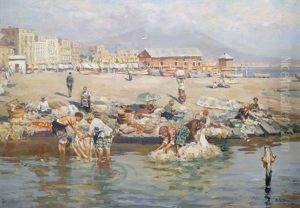 Wascherinnen Am Strand Wascherinnen Am Strand