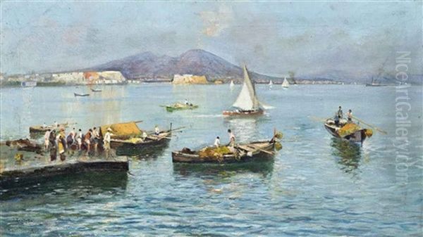 Fishermen Before Vesuvius, Naples - view 1