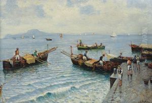 Il Molo Di Mergellina by Attilio Pratella
