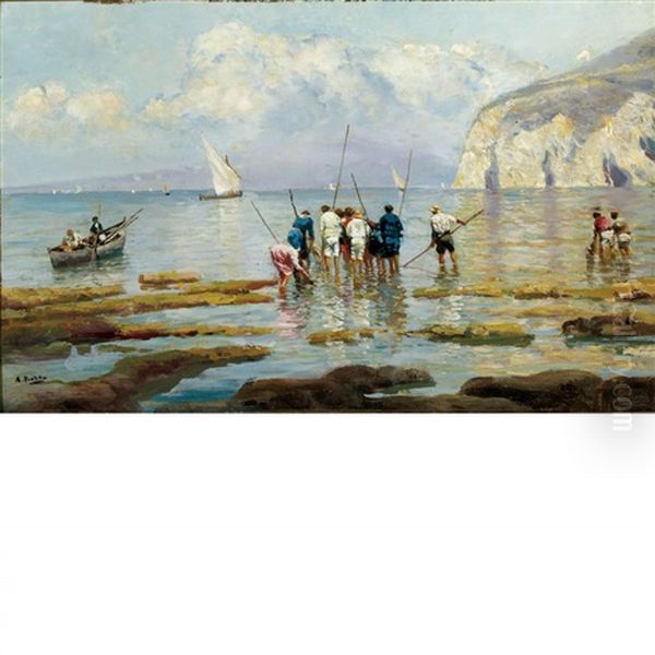 Fishing For Cockles In The Bay Of Naples, Sorrento - view 1