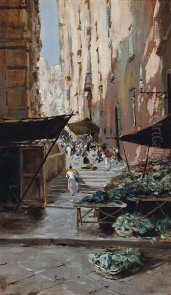 A Market On The Steps, Porta Lucia, Naples - view 1
