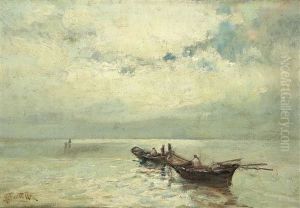 Fischerboote Vor Capri by Attilio Pratella