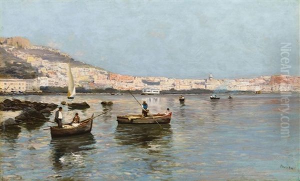Bucht Von Neapel Mit Fischerbooten - view 1