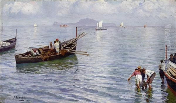 Fischerboote Auf Dem Wasser Vor Capri - view 1