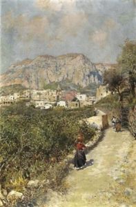 Capri. Blick Vom Hugel Der Villa San Michele Auf Die Gemeinde Anacapri