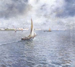 Barche E Vela by Attilio Pratella