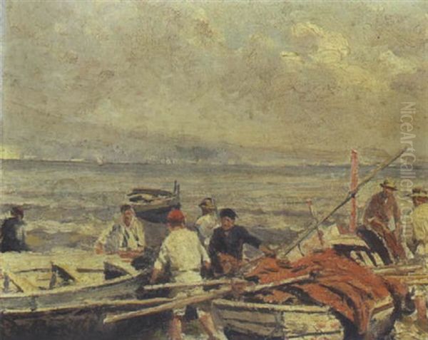 Napoli, Barche E Pescatori A Riva - view 1