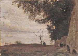 Paesaggio Costiero Con Figure by Attilio Pratella