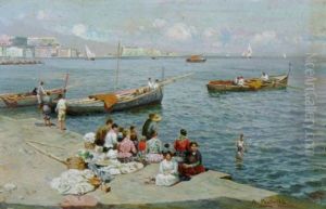 Napoli, Donne E Pescatori A Mergellina