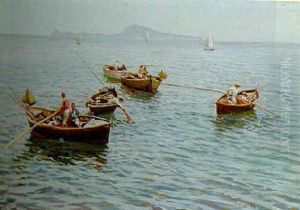Fishing Off The Coast by Attilio Pratella
