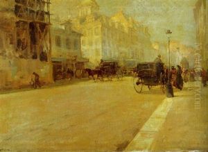A Street Scene, Paris by Attilio Pratella
