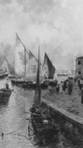 Fishing Boats, Venice by Attilio Pratella