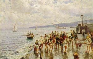 Pulling In The Nets by Attilio Pratella