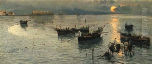 Neapolitan Fishermen At Dawn - view 1