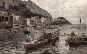 Pescatori A Capri by Attilio Pratella