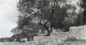 Scorcio Dell'isola Di Capri by Attilio Pratella
