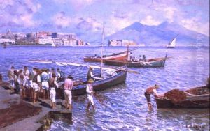 Marina Napoletana Con Barche E Pescatori Marina Napoletana Con Barche E Pescatori