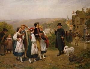 Der Gang Zur Kirmes Im Glottertal. by Karl Boker