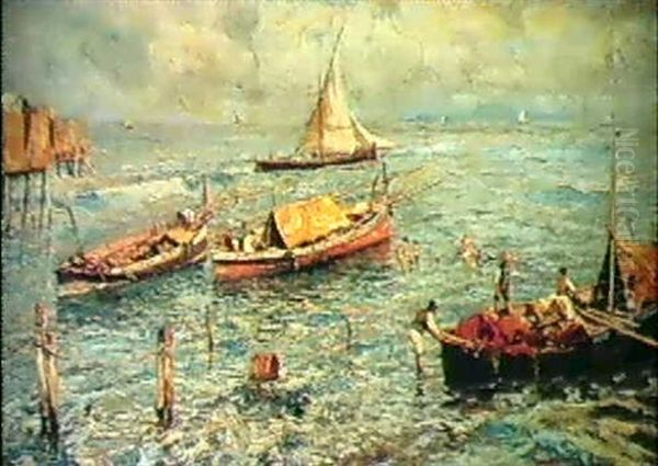 Preparing The Fishing Boats - view 1
