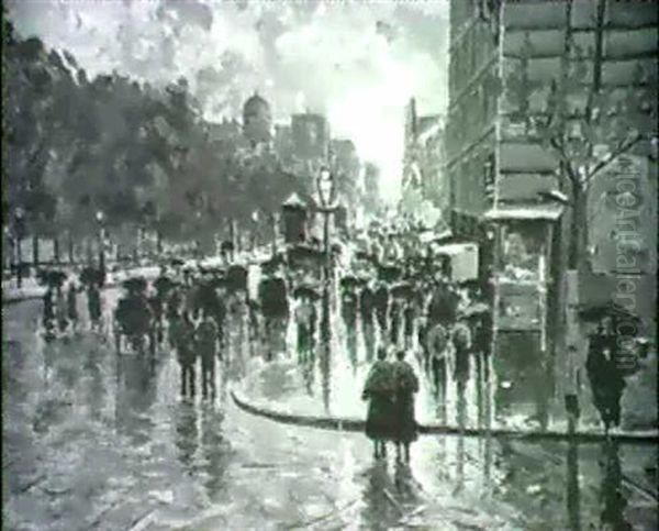 Rainy Street Scene, Paris - view 1