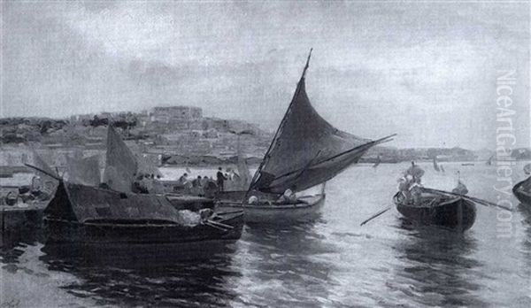 Fishing Boats In The Bay Of Naples - view 1