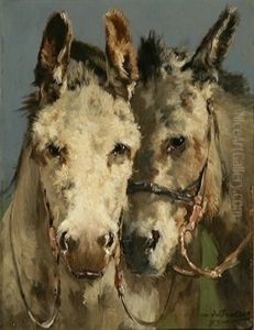 Deux Tetes D'anes by Edmond Joseph De Pratere