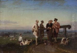 Compagnie De Chasseurs Avant Le Depart by Henri De Pratere