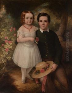 Portrait Of A Boy And Girl by Henry Cheever(s) Pratt
