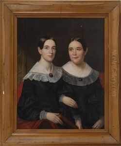 Half-length Portrait Of Two Sisters Wearing Black Dresses With White Collars by Henry Cheever(s) Pratt