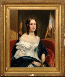 Portrait Of A Lady In White, Margarette H. Berry by Henry Cheever(s) Pratt