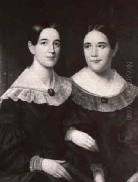The Two Sisters/portrait Of Two Young Women Seated In An Interior - view 1