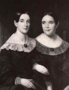 The Two Sisters/portrait Of Two Young Women Seated In An Interior by Henry Cheever(s) Pratt
