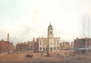 A View Of Derby Market by Henry Lark Pratt