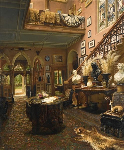 The Hall And Staircase Of A Country House - view 1